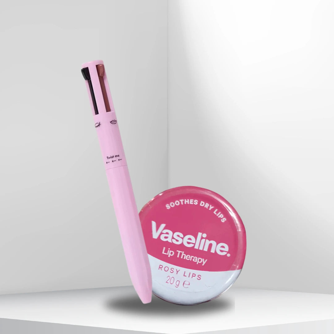 Value Bundle: 4-in-1 Makeup Pen &amp; Rosy Pink Vaseline Lip Therapy